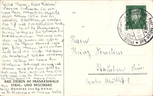Artist Postcard Völkel, Eg., Bad Steben in the Franconian Forest Bavaria, Hemplahaus