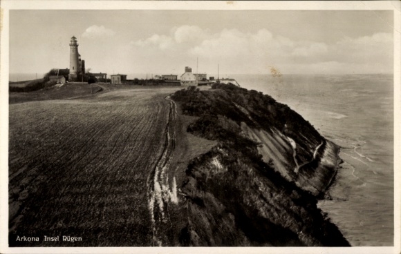 Postcard Arkona Putgarten on Rügen, island section, lighthouse