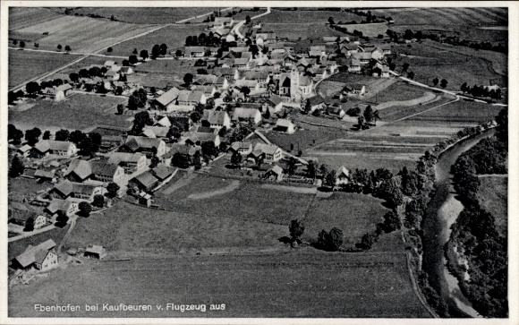 Postcard Ebenhofen Biessenhofen in the Ostallgäu, aerial photo
