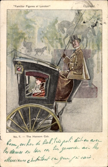 KP artysty London City England, The Hansom Cab, Znane postacie Londynu