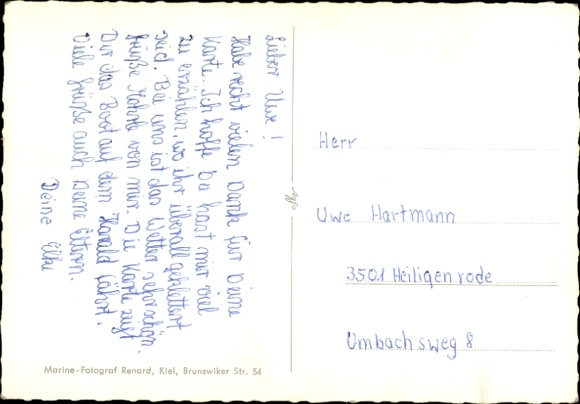 Postcard German Bundeswehr, warship, Federal Navy