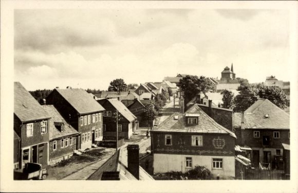 Postcard Neustadt Rennsteig Thuringia, residential area, street