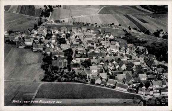 Postcard Bad Königshofen im Grabfeld Lower Franconia, aerial view of Althausen, rural surroundings, v