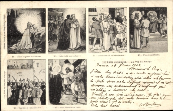 Postcard Biblical Scene, Jesus Crucifixion