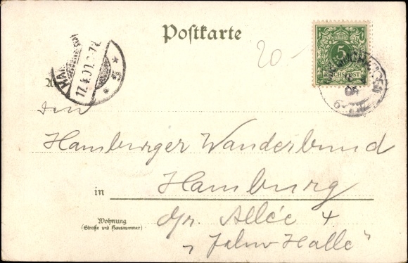 litho Amelinghausen op de Lüneburger Heide, kerk, straat
