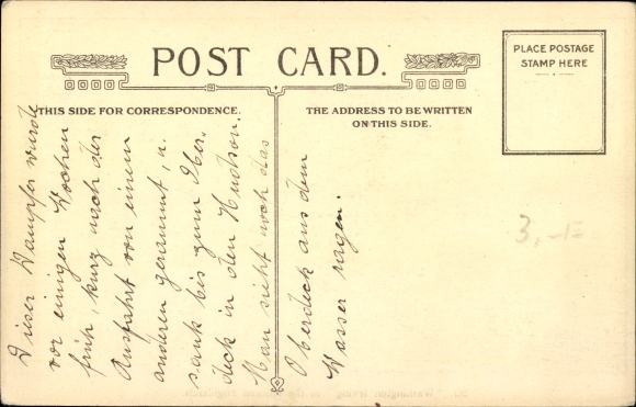 Postcard steamer Washington Irving on the Hudson