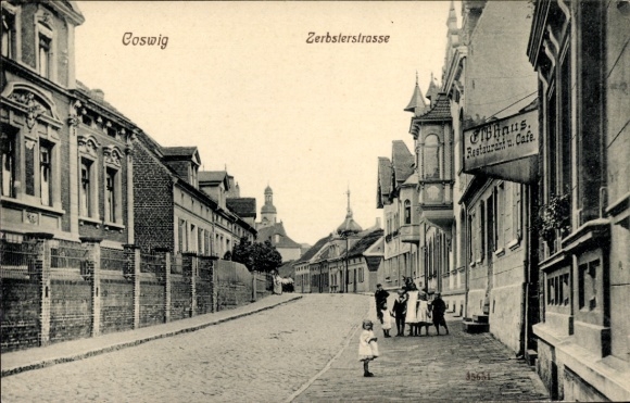 Postcard Coswig in Anhalt, Zerbster Straße, Restaurant Elbhaus