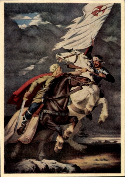 Künstler Ak Kampf, H., Um die Fahne, HDK 198