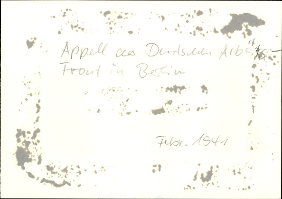Photo Berlin, Appeal of the German Labor Front 1941