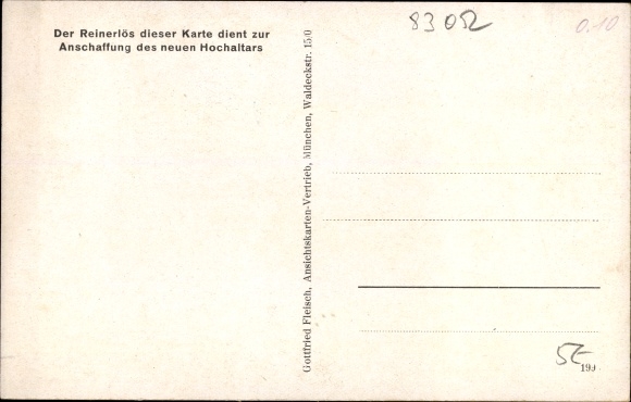 Postcard Bruckmühl in Upper Bavaria, Heart of Jesus Church