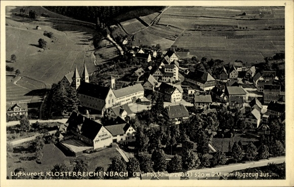 KP Klosterreichenbach Baiersbronn w Schwarzwaldzie, uzdrowisko klimatyczne, Schwarzwald, 520 m n.p.m., zdjęcie lotnicze