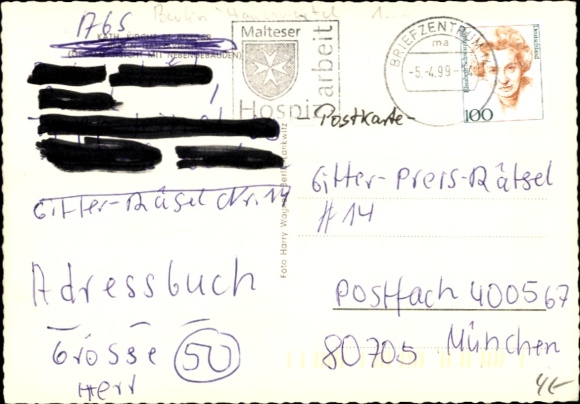 Postcard Berlin Tiergarten, Catholic Church of St. Ansgar in the Hansaviertel
