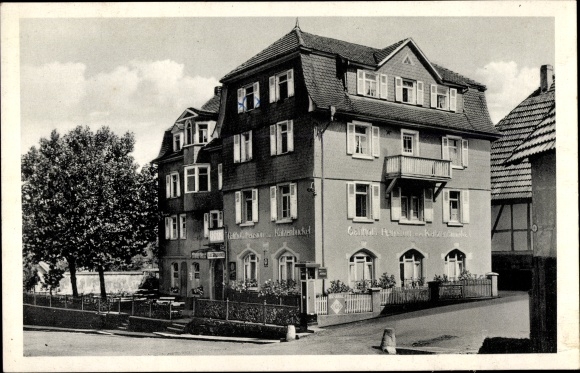 Postcard Waldkatzenbach Waldbrunn im Odenwald, inn and convalescent home Katzenbuckel
