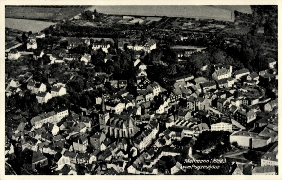 Postcard Mettmann in North Rhine Westphalia, aerial photograph