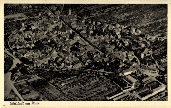 Postcard Eibelstadt in Lower Franconia, aerial photograph