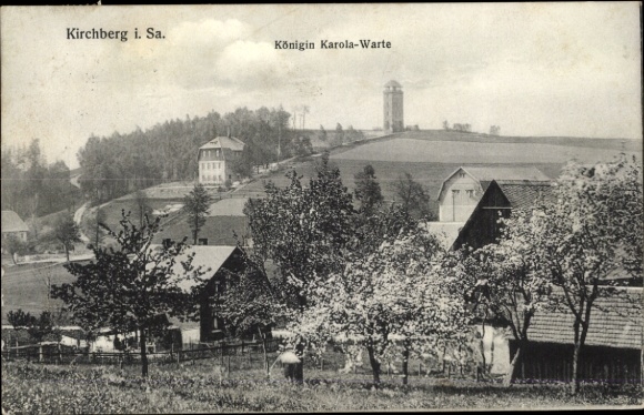 Postcard Kirchberg in Sachsen, Queen Karola Warte