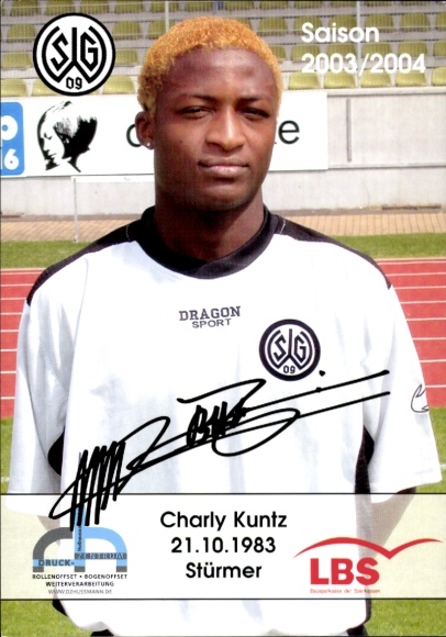 Autograph card footballer Charly Kuntz, SG Wattenscheid 09, autograph