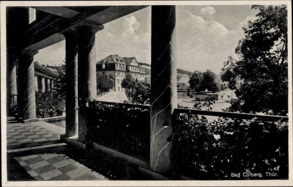Postcard Bad Colberg Heldburg in Thuringia, columns, square