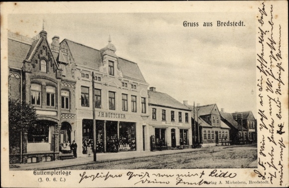 PC Bredstedt in North Frisia, Good Templar Lodge, shop HH Böttcher