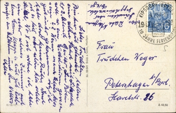 Postcard Dönschten Dippoldiswalde Eastern Ore Mountains, summer resort, partial view