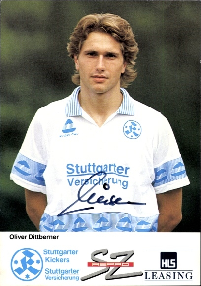 Autograph card footballer Oliver Dittberner, SV Stuttgarter Kickers, autograph