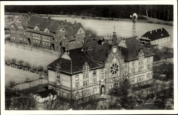 Ak Friedensau Möckern Jerichower Land, Gebäude, Windrad