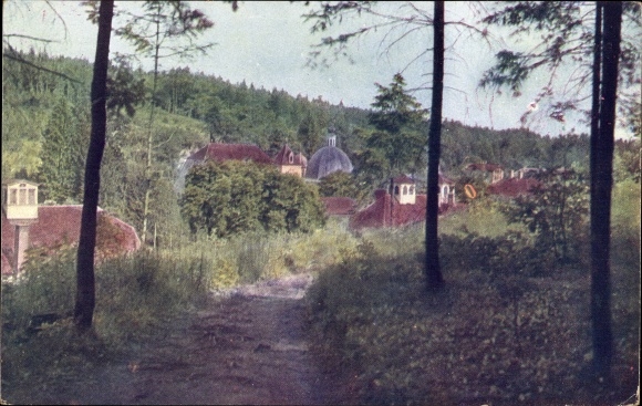 Postcard Tobelbad Steiermark, partial view with parish church