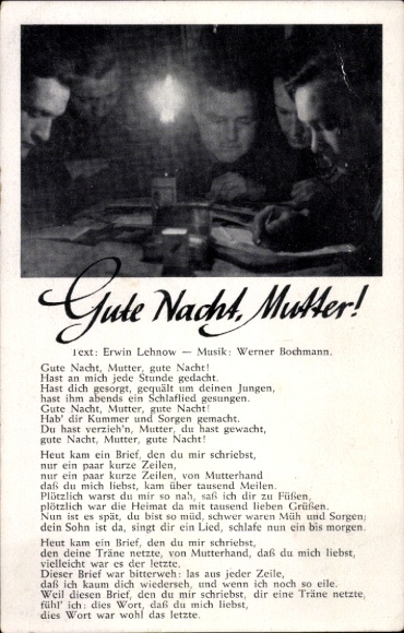Lied Ak Gute Nacht Mutter, Erwin Lehnow, Werner Bochmann, Wehrmacht