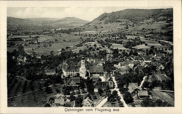 Postcard Oehningen Öhningen am Untersee Baden, aerial photograph