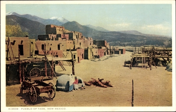 Ak Taos New Mexico USA, Pueblo, Teilansicht