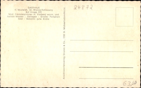 Postcard Groß Rheide in Schleswig, inn