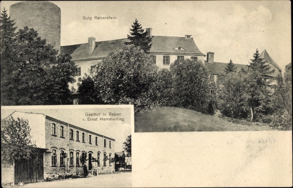 Postcard Raben Rabenstein im Fläming, Rabenstein Castle, inn