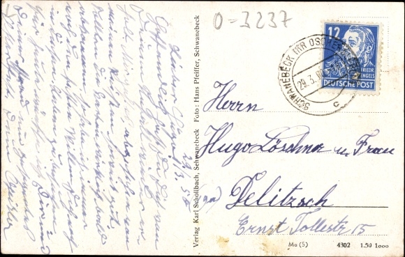 Postcard Schwanebeck in the Vorharz, Markstraße