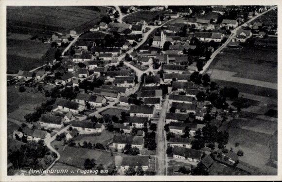 Postcard Breitenbrunn Swabia Unterallgäu, aerial photograph
