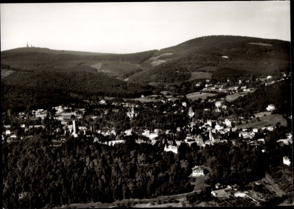Postcard Königstein im Taunus Hessen, Fuchstanz, aerial photograph of Königstein, Taunus, forest landscape, H