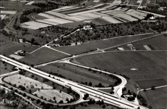 Postcard Wendlingen am Neckar Baden Württemberg, Hotel Keim Businesses, aerial photograph