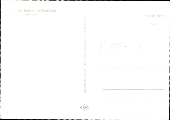 Postcard Büderich Meerbusch on the Lower Rhine, secondary school