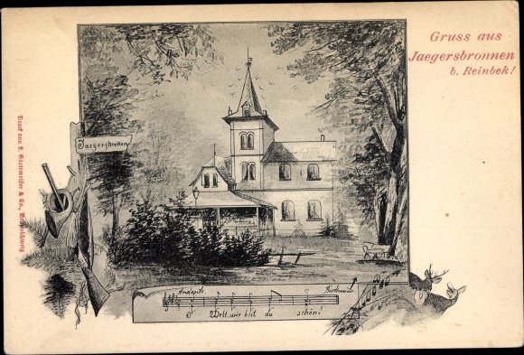 Song Postcard Reinbek in Schleswig Holstein, Jaegersbronnen, O world, how beautiful you are
