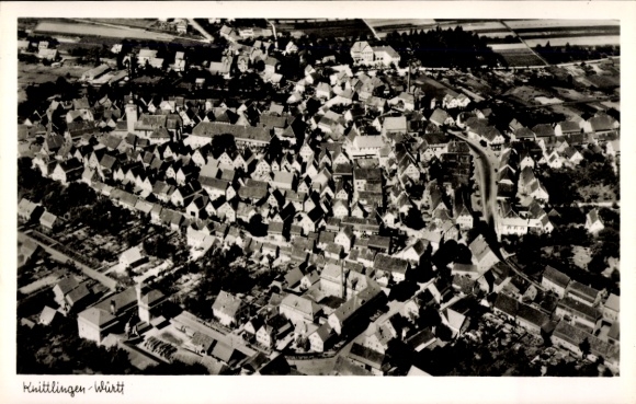 Postcard Knittlingen in Württemberg, aerial photograph