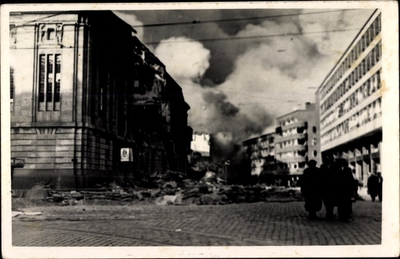 foto Rotterdam Zuid-Holland Nederland, Coolsingel Postkantoor, oorlogsschade, II WO