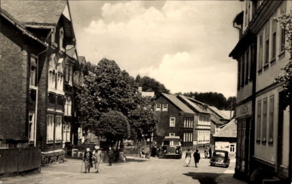 Postcard Finsterbergen Friedrichroda in the Thuringian Forest, street view