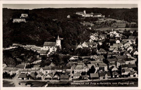 Postcard Donaustauf in the Upper Palatinate, castle, sanatorium