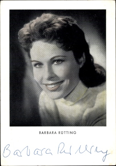 Postcard actress Barbara Rütting, portrait, autograph, film Canaris