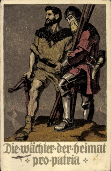 Postwaardestuk Ansichtkaart Zwitserse Federale Viering 1910, The Guardians of the Homeland, Pro Patria, Tell