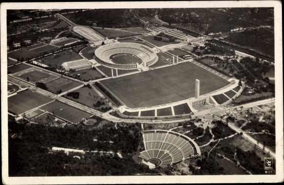 PC Berlin Charlottenburg Westend, aerial photograph, Reichssportfeld, stadium, Dietrich Eckardt stage