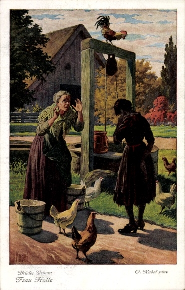 Artist PC Kubel, Otto, fairy tales, Brothers Grimm, Frau Holle, Pechmarie