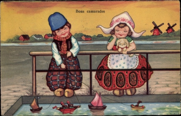 KP artystyczna Borys, Małgorzata, chłopiec i dziewczynka w holenderskich strojach ludowych, Amag 0319