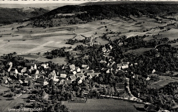 Ak Ak Eutendorf Gaildorf am Kocher Württemberg, Luftkurort  Landschaft mit vielen Dächern, Bergla