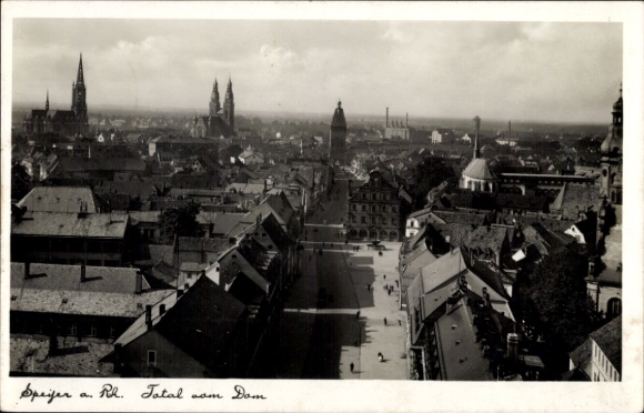 Ak Speyer am Rhein, Panoramablick,  Architektur, Stadtansicht