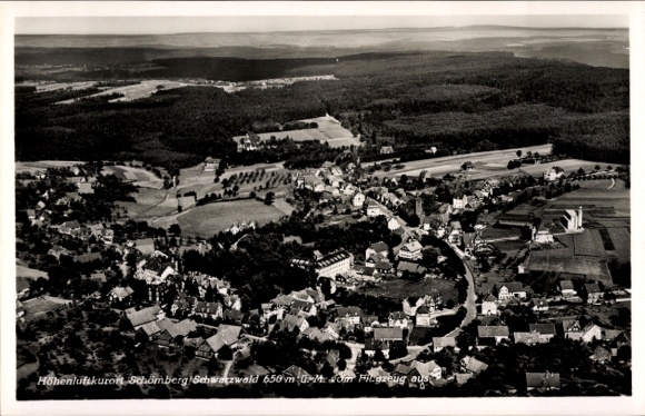 Postcard Schömberg in the Black Forest Württemberg, aerial photograph